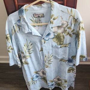 Caribbean Joe Light Blue Floral Men's Shirt